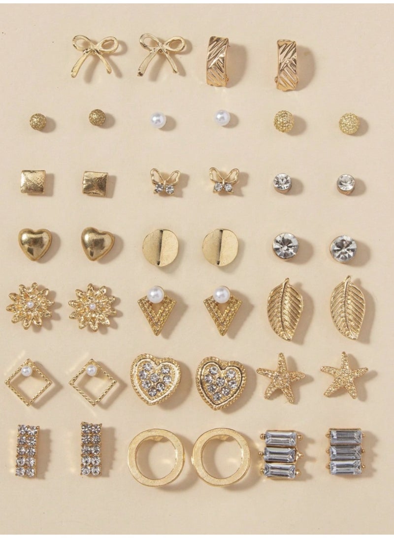 veya 20 Pairs Elegant Acrylic & Butterfly Earrings Set with Decorative Patterns - Image 1